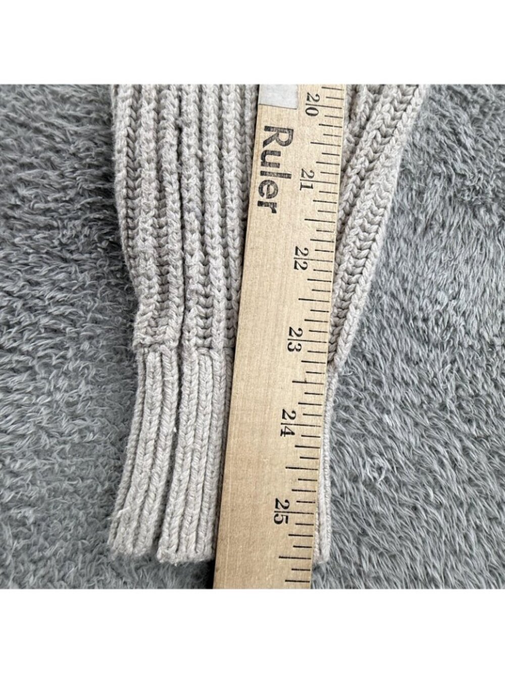 Abercrombie & Fitch Cardigan Sweater Womens XS Beige V Neck Button Chunky Knit - Picture 13 of 14